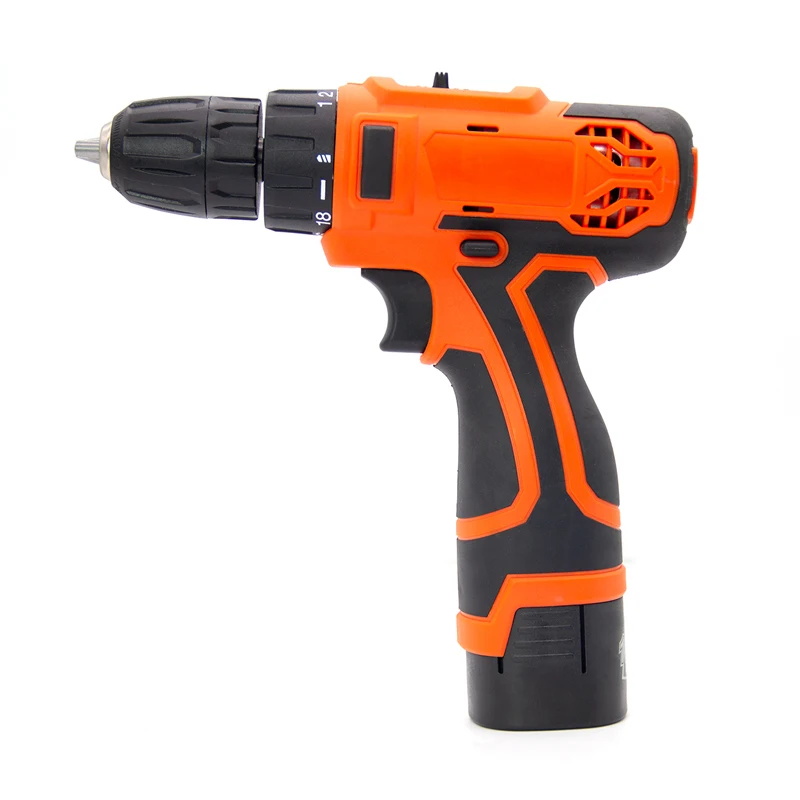 Brush impact drill tools 10mm chuck steel cordless drilling in wood screwdriver with li-ion battery power drill