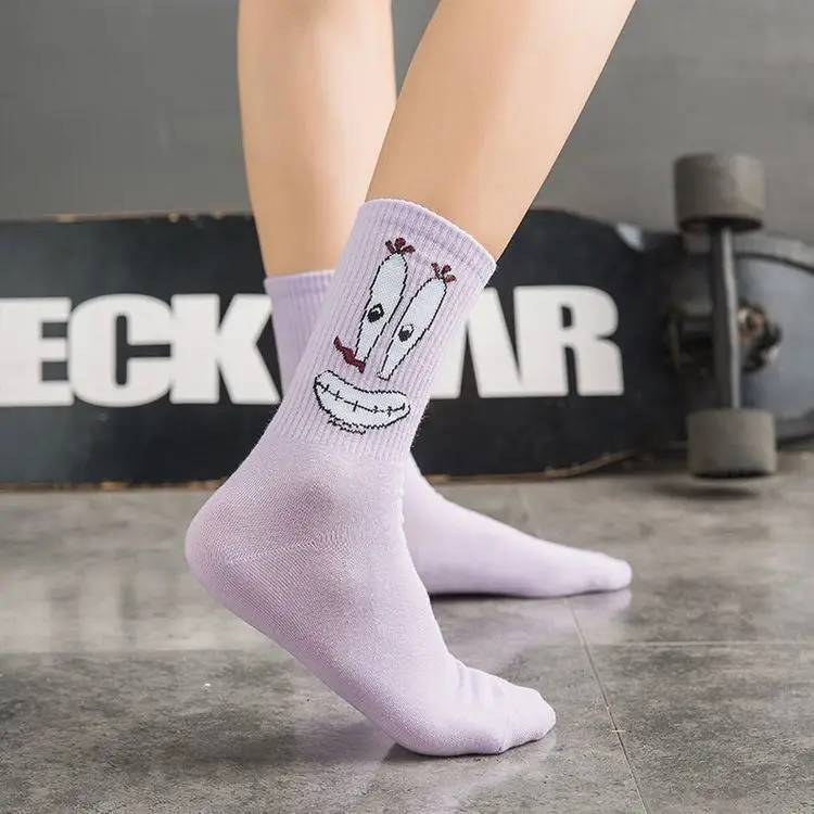 New Hot Sale Fashion Funny Anime Cartoon Hip-hop Skateboard Stocking Soft Cotton Popular Couples Cartoon Socks