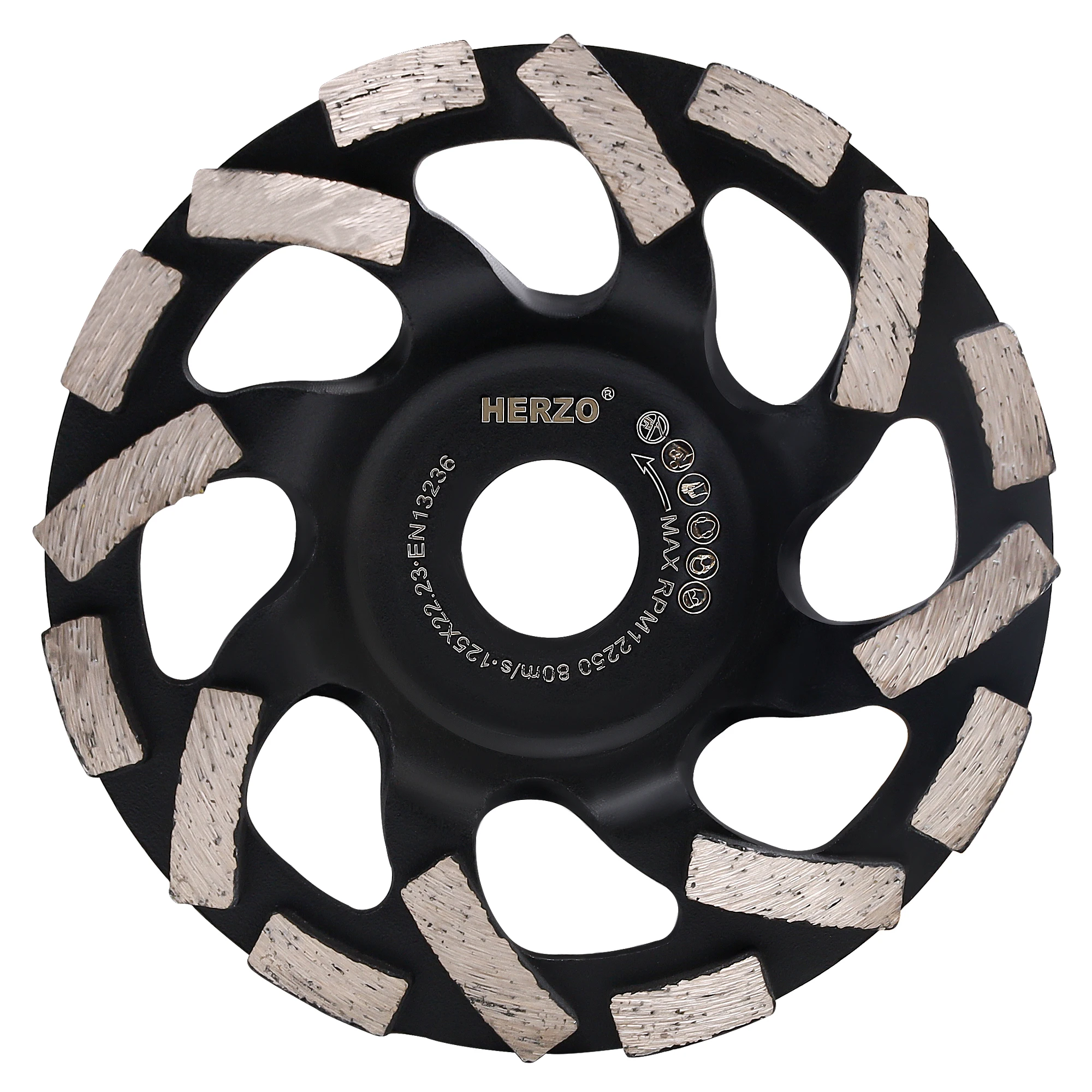 HERZO 5inch Diamond Grinding Blade Wheel Concrete Polishing Disc for Deburring OEM Supported Applications