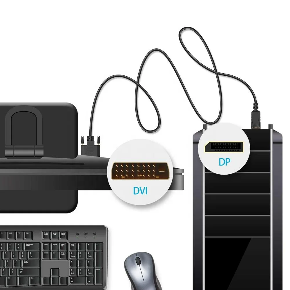 6FT Male DP Displayport Display Port Male To DVI DVI 24+1 DVI-D 24 1 Male Video Converter Adapter Cable