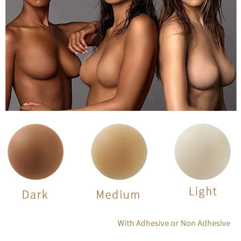 Customize color Ultra-thin Silicone Reusable Nippleless Nipple Cover Adhesive Pasties for Women
