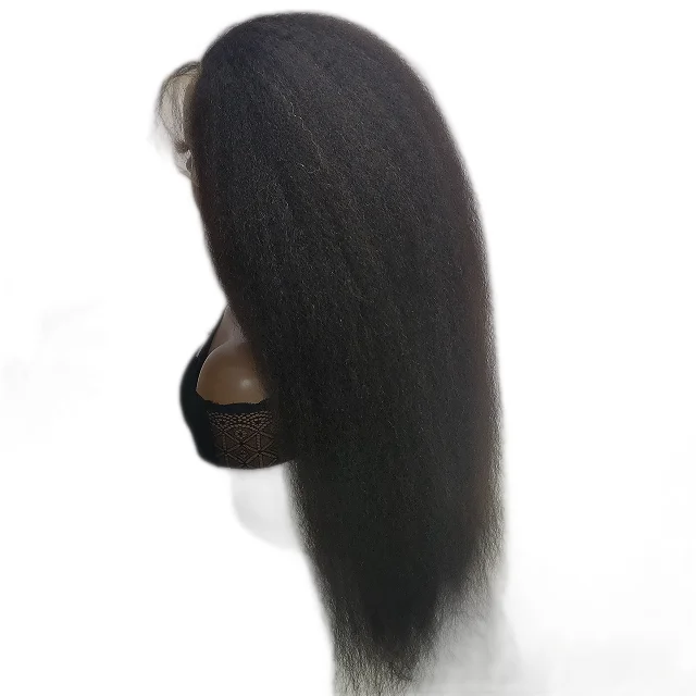 Wholesale 4C Edges Natural Hairline Wig Kinky Straight HD Lace Front Human Hair Wigs With Curly Baby Hair Lace Frontal Wig