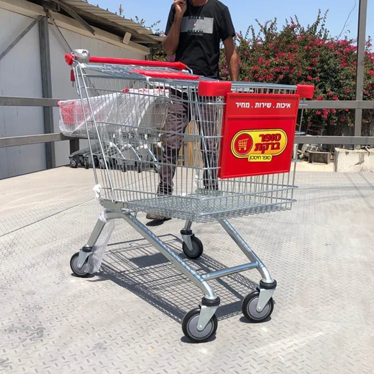 
Factory direct sale New design metallic carts supermarket trolleys with four wheels 