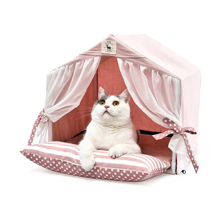 Princess  Pink Modern Portable Pet Cat Indoor Tents Houses Bed For Puppy And Cat
