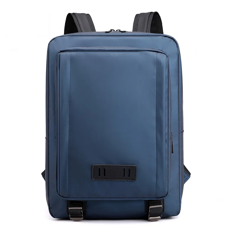 Nylon waterproof blue business travel bag with USB charger durable computer laptop backpack