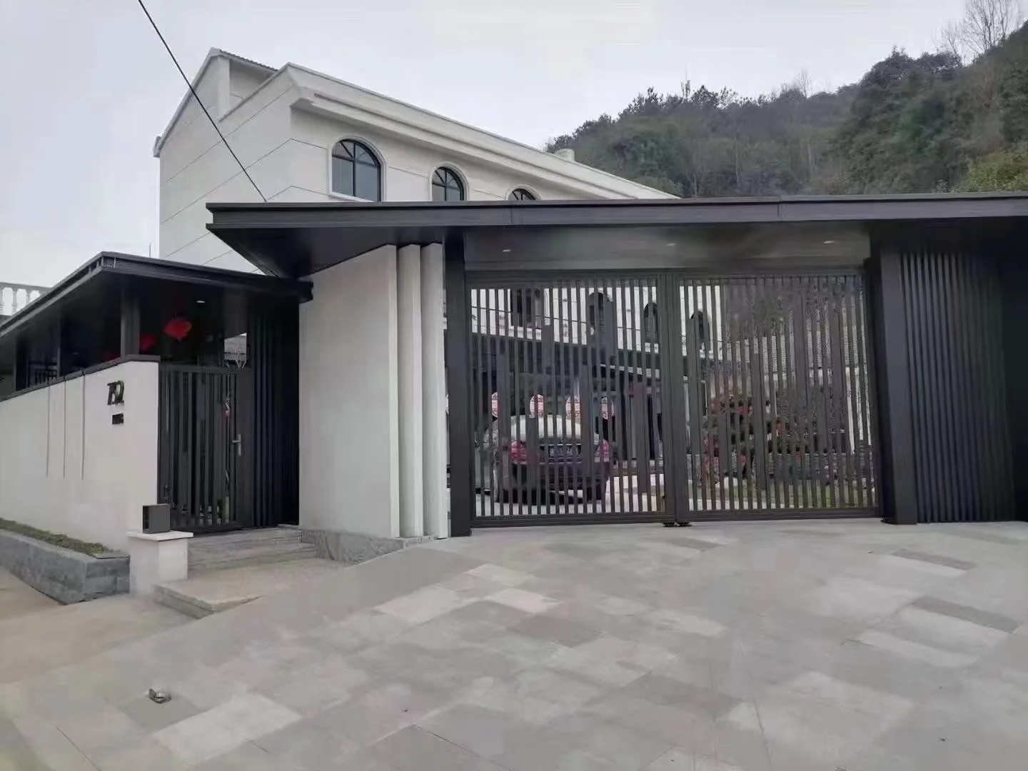 Security Door Aluminum Sliding Gate For Villa Entrance Door Driveway Gate Metal Swing Gate