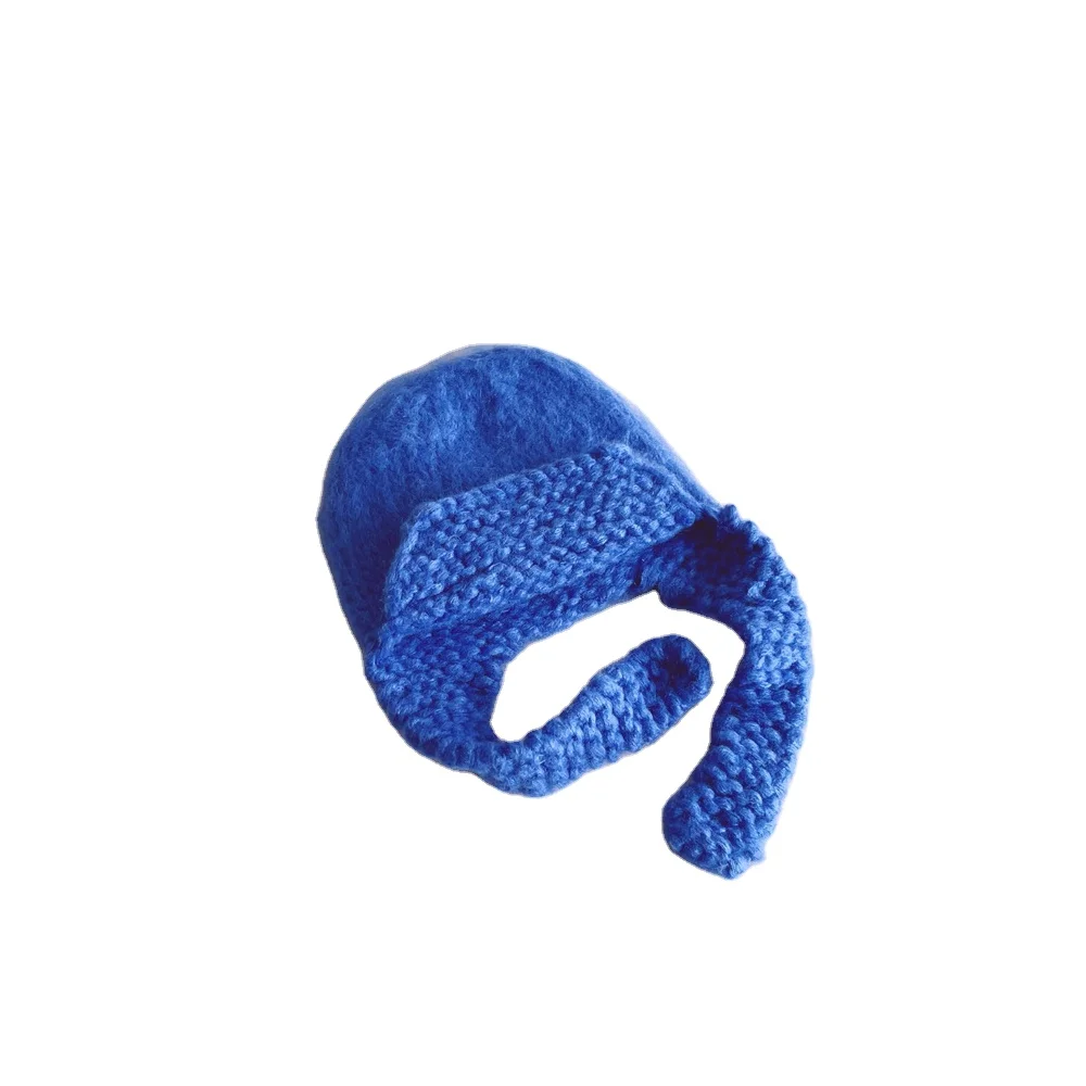 Hot Selling Autumn-Winter Korea Style Keep Warm Wind-Proof Kids Beanie Cotton Blend Knitted Solid Color Earmuff Hats