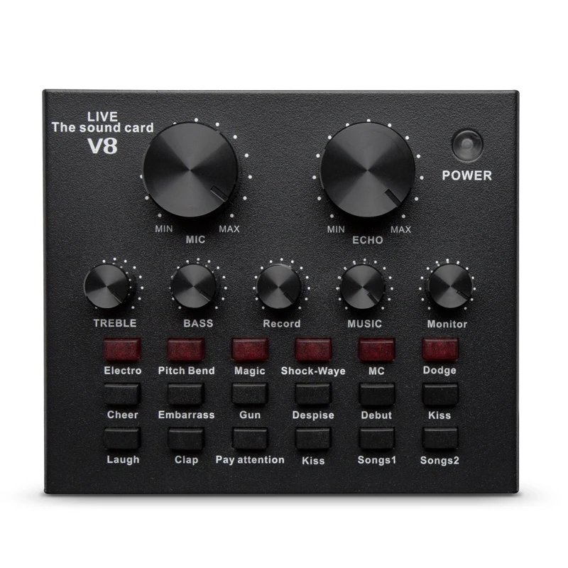 Высокое качество V8 запись Студия аудио интерфейс Live USB внешняя звуковая карта