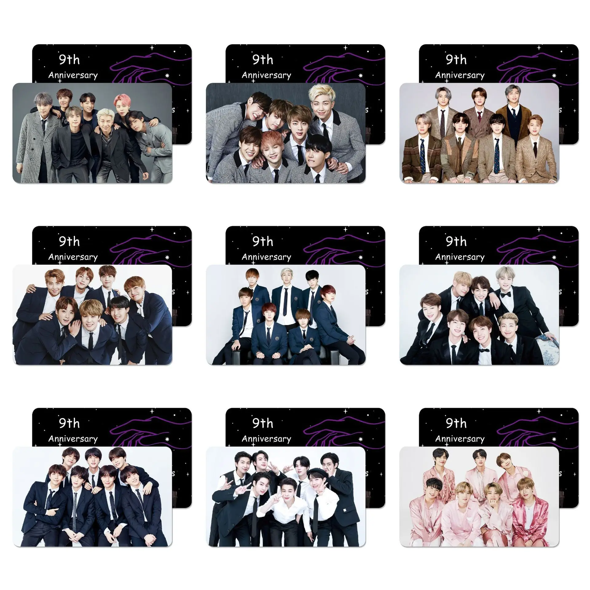Wholesale Kpop Idol 9Pcs/Set Lomo Card Bangtan Boys 9 Anniversary Photo Card