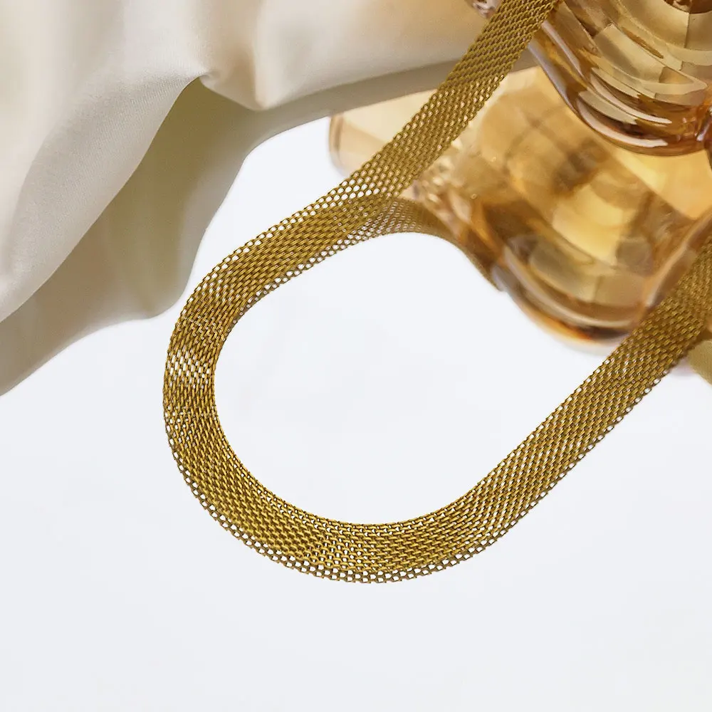 XIXI Luxury Personalized Custom Letter M 18k Gold Plated Women Stainless Steel Wide Chain Choker Fashion Jewelry Necklaces