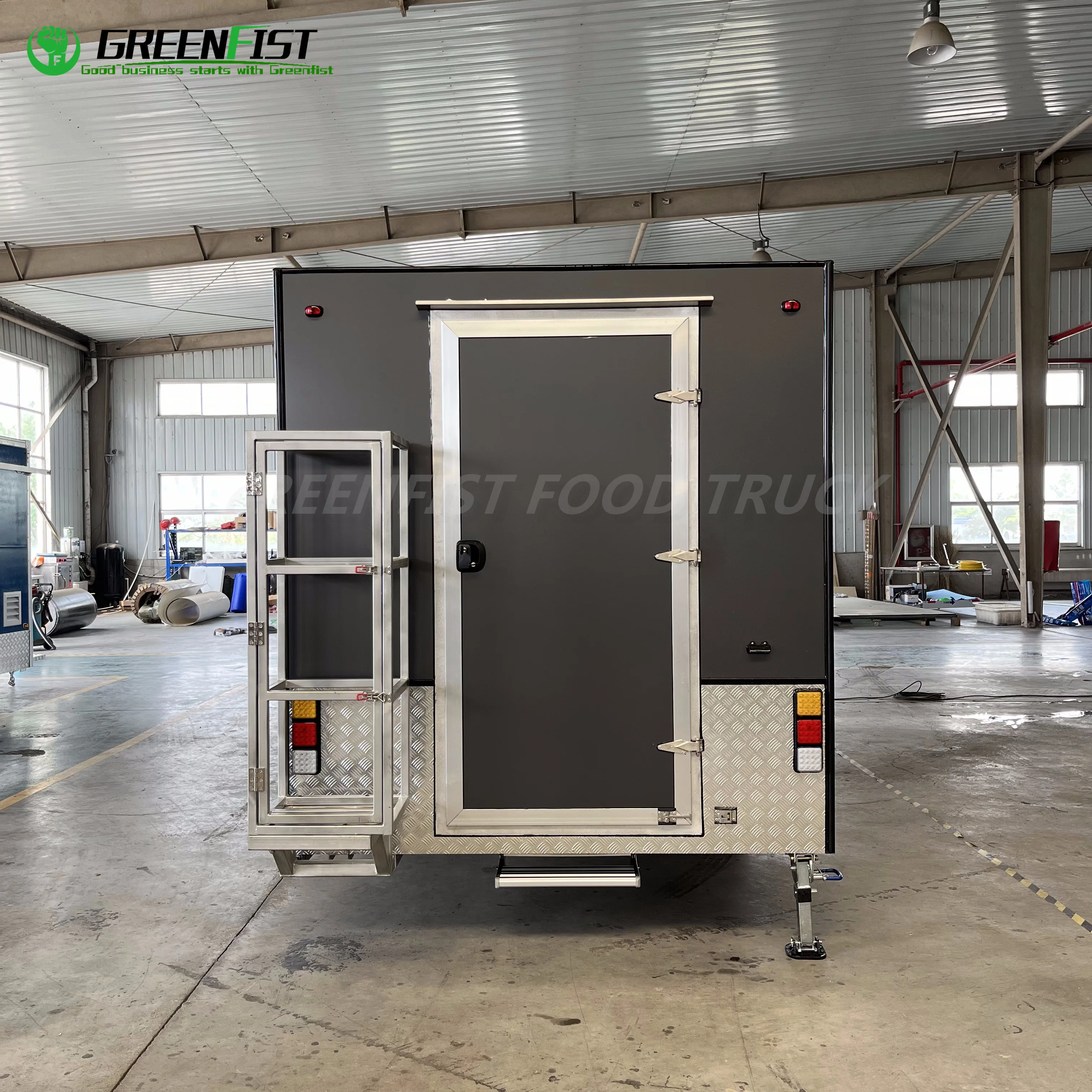 15ft Black Customized Fully Equipment truck food pizza  Fast Food Mobile Food Trailer for Hot Sale