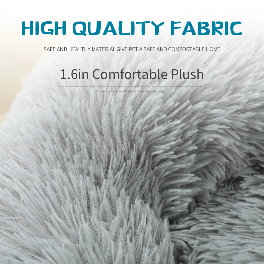 Best Quality Non-slip Improved pet sleeping Colourful Cat Sofa Removable Fluffy Donut Faux Fur Winter Ultra Warm dog Cat Nest