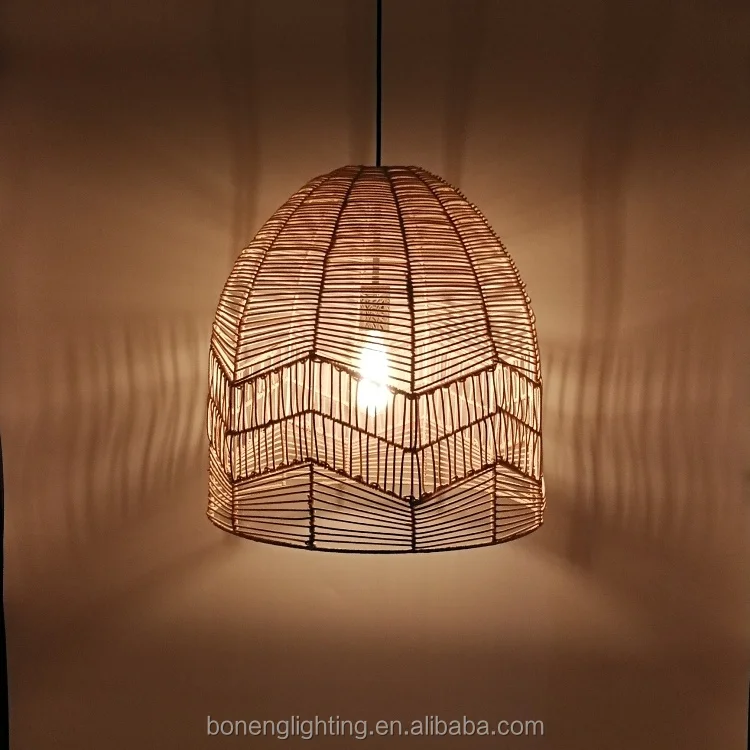 
modern natural grass indoor decoration lighting hand made rattan pendant light 