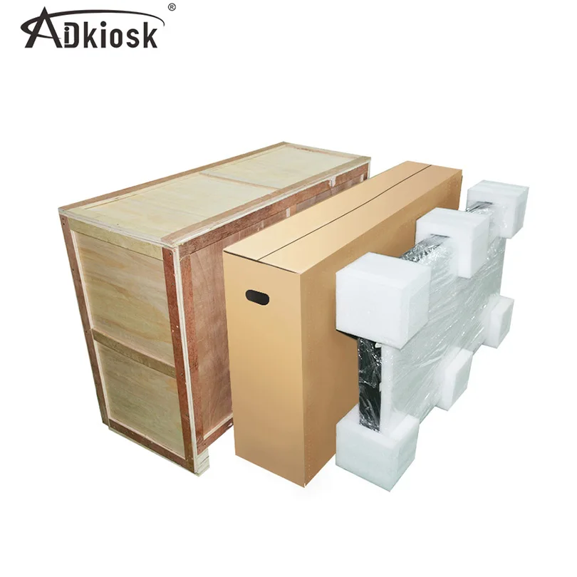 
Movable LCD advertising players digital signage and displays touch screen totem with universal wheels 