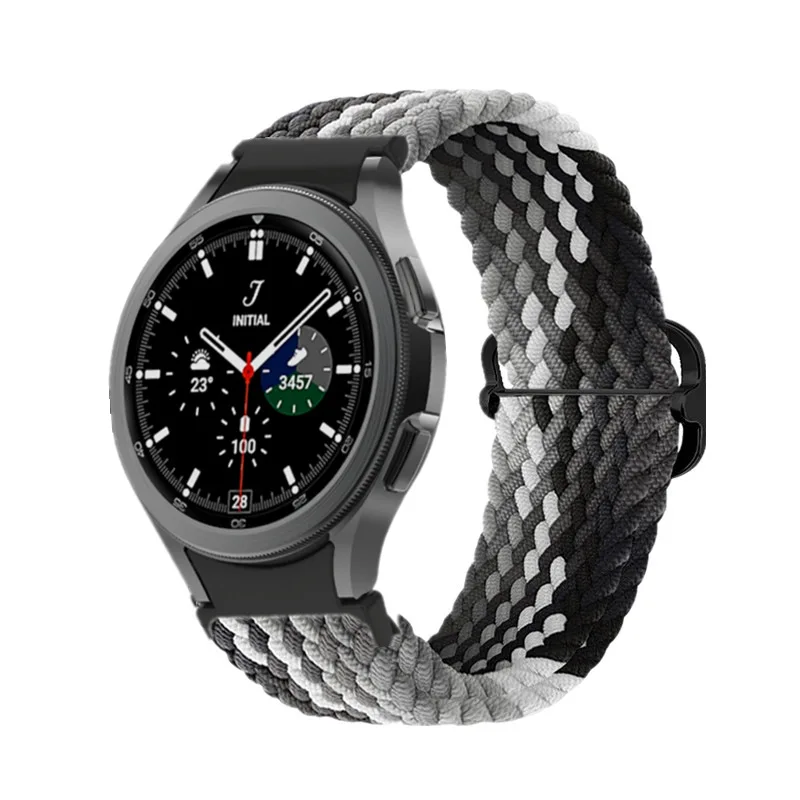 Suitable for Samsung Galaxy watc4/5 pro sliding buckle elastic woven nylon loop strap 40/44/45mm