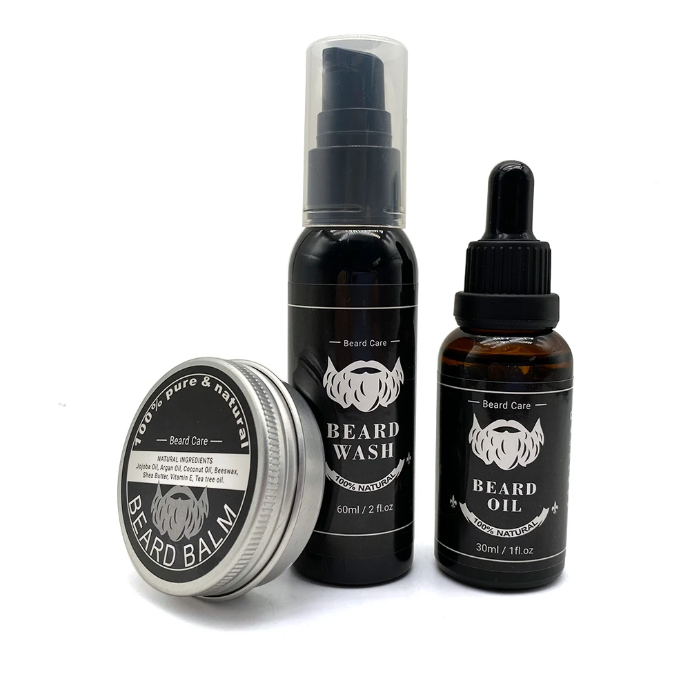 Private Label Beard Set For Grooming Beards And Mustache And wash Men Beard Kit