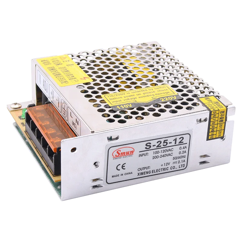 Смун S-25-12 25W 12VDC 2A AC-DC импульсный источник питания с одним выходом для светодиодного светильника