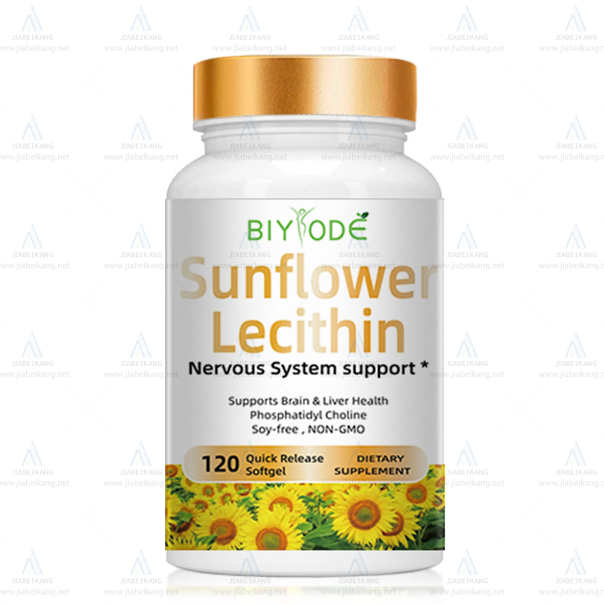 Professional wholesale herbal sunflower lecithin improve focus memory brain supplement nervous energy help softgel capsule