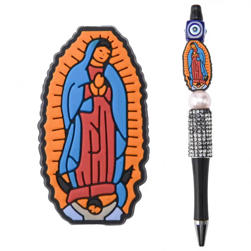 God Focal Beads Silicon Bead For Pen Making Blessed Charm Faith Virgin Mary Silicone