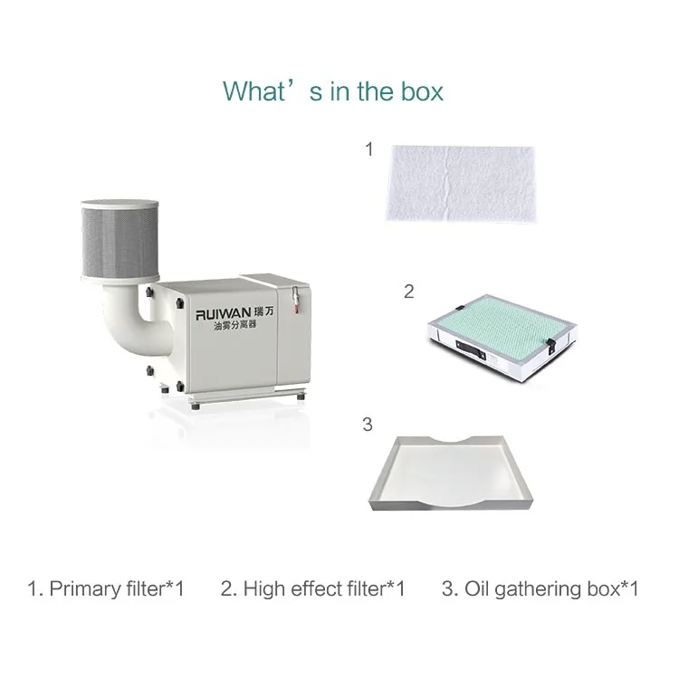 Ruiwan Health Concern Air Filter Workshop Welding CNC Machining Grinding Oil Mist Remove Equipment Oil Mist Separator Collector