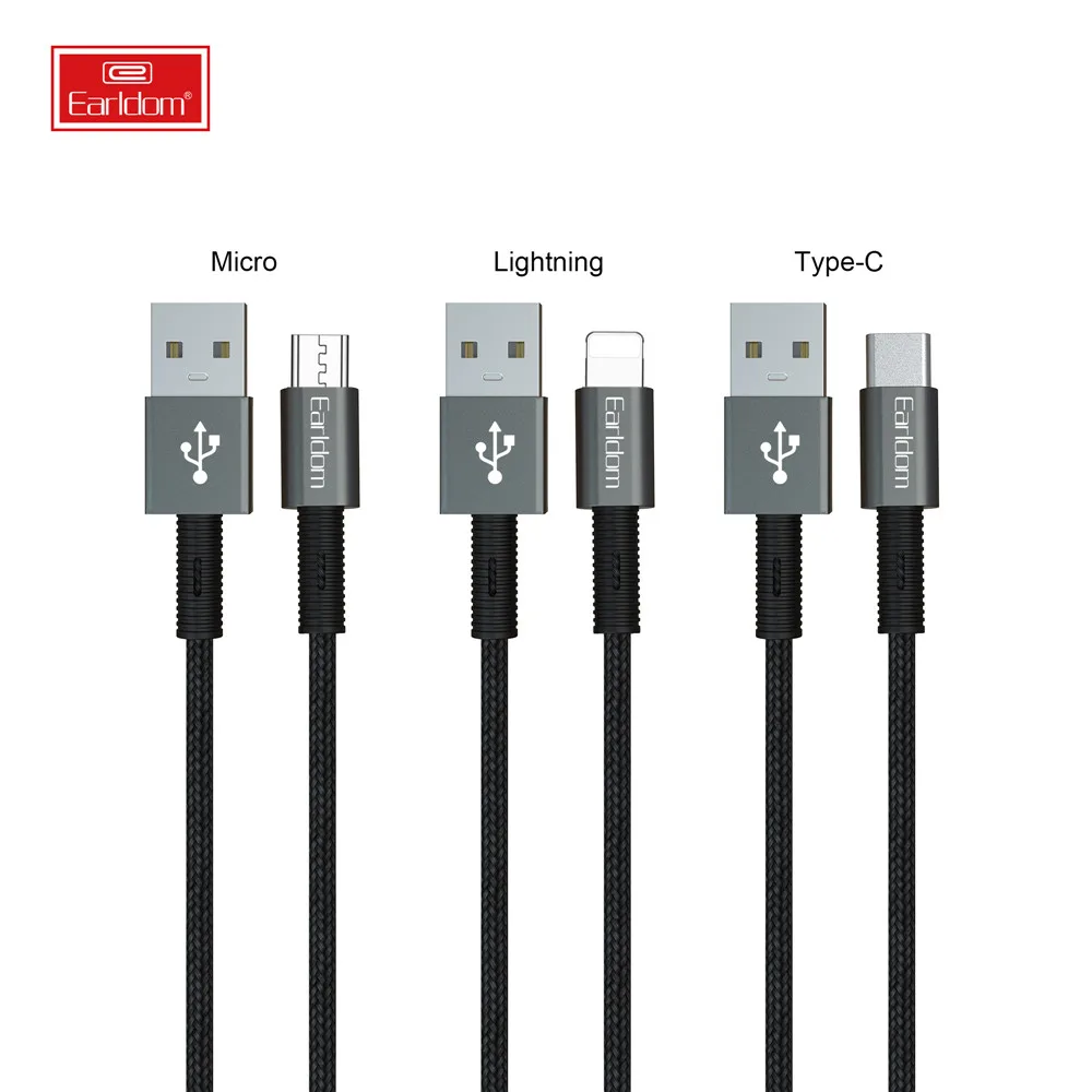 Earldom data cable fast charging 8Pin Nylon Braided cell phone charger cable