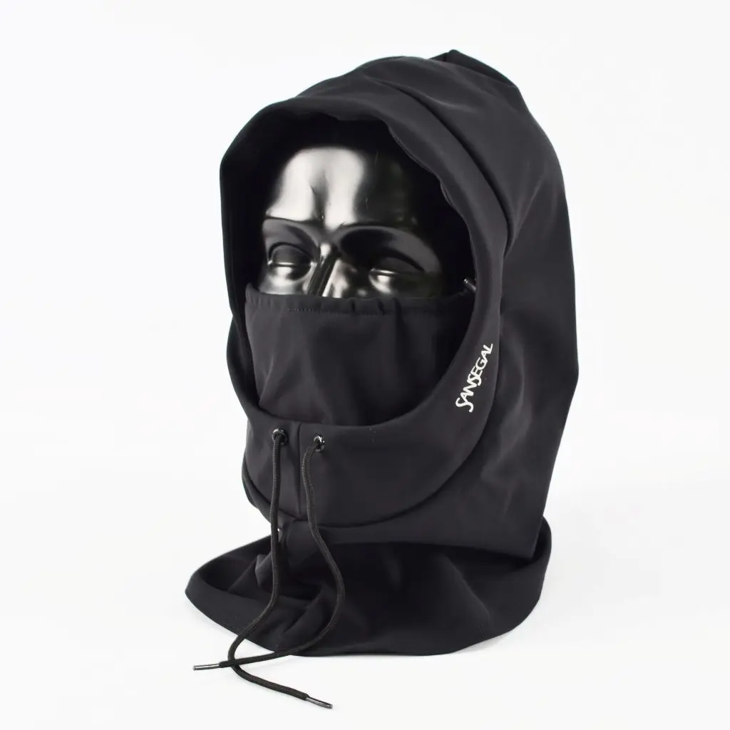 Manufacturer Brand Customized Black Unisex Outdoor Sports Ski Windproof Face Masked Caps With Mask
