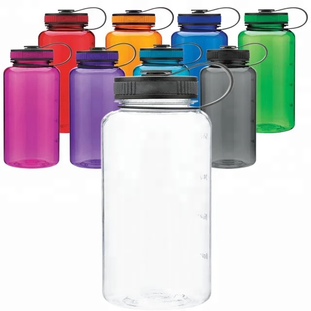 1000ml Bpa Free 32oz Travel Gym Nalgene Botella De Agua 1L Sport Plastic Nalgene Water Bottle with wide mouth lid Optional Color