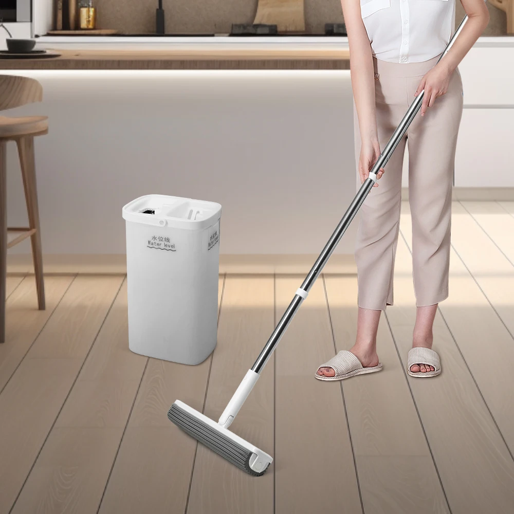 Jesun 2024 New Arrival Squeegee Sponge Mop Bucket and Wringer PVA Sponge Mop and Bucket Set Magic Mops Cleaning Floor