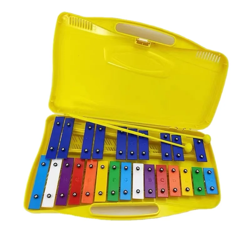 Hot sell Kids educational toy musical instruments metallophone 25 notes xylophone with plastic Case for sale