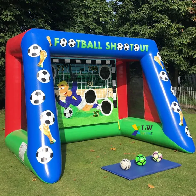 Outdoor carnival football shooting game portable mini soccer goal inflatable football goal for kids