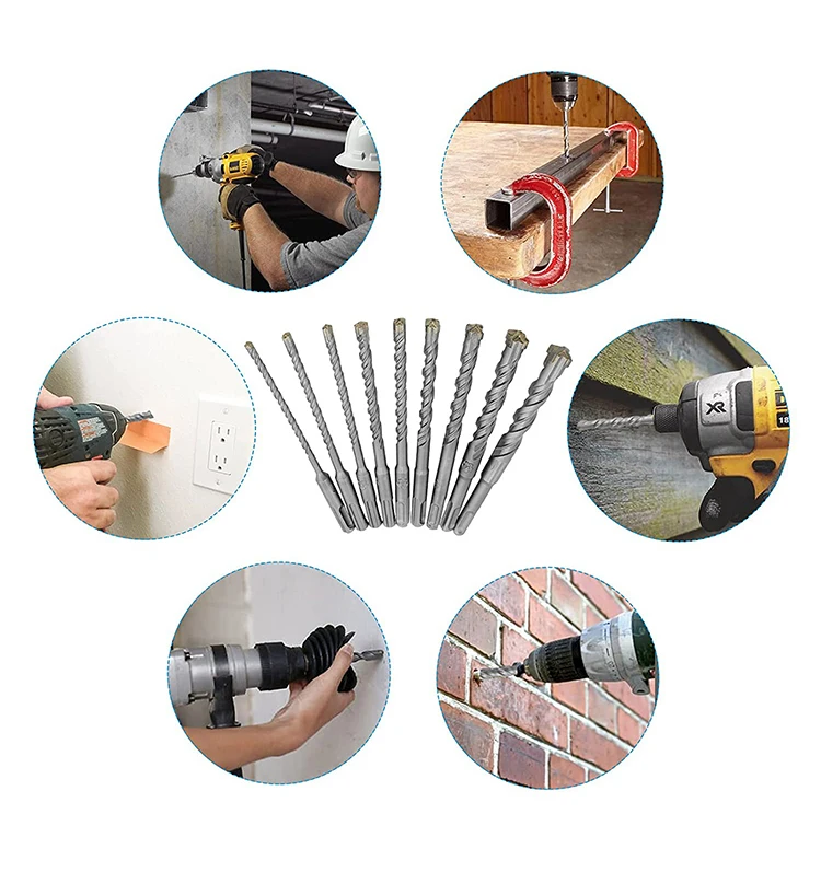Hammer Drill Carbide Tips Concrete Masonry Drill Bit for Concrete Brick Wall Tile Porcelain Ceramic