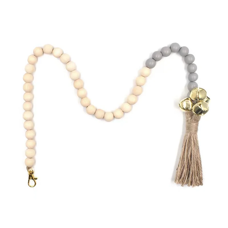 Garland - Natural Wood Beads, Jute Rope, Coffee Themed Hanging Ornament for Home Decor