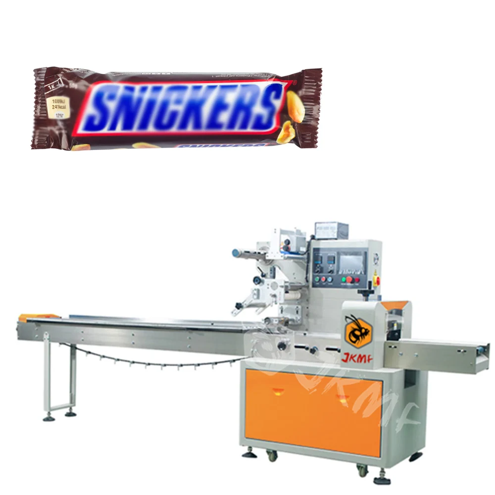 Automatic 30g 50g Energy Bar / Snickers / Energy Stick Forming Bag Pillow Packing Machine