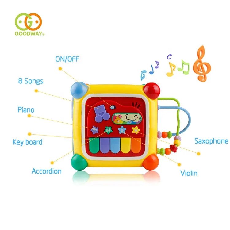 CPC Intelligence bead game 6 sides musical kids activity cube  baby plastic education toys