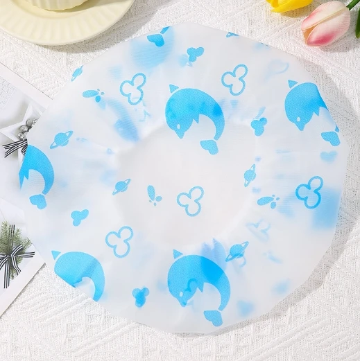 Waterproof shower cap with adjustable cute children and baby PEVA thickened shower cap hair for adults and women hat