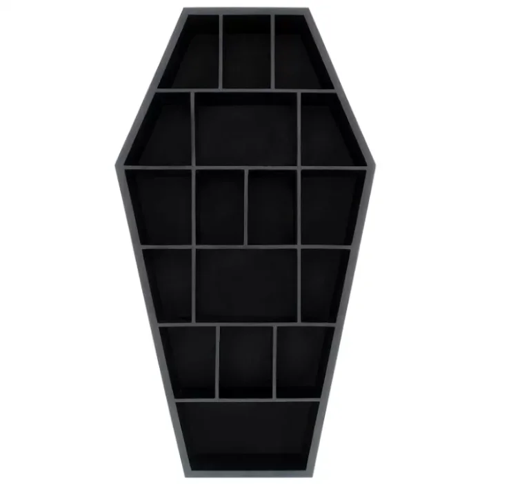 New design home coffin shape Gothic Decor coffin shelf, shelves wood wall