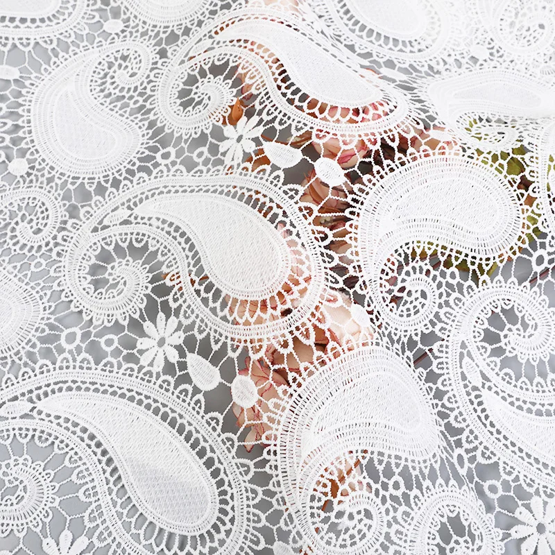 fashion white custom color pattern tulle embroidery materials lace fabric for clothes evening dress