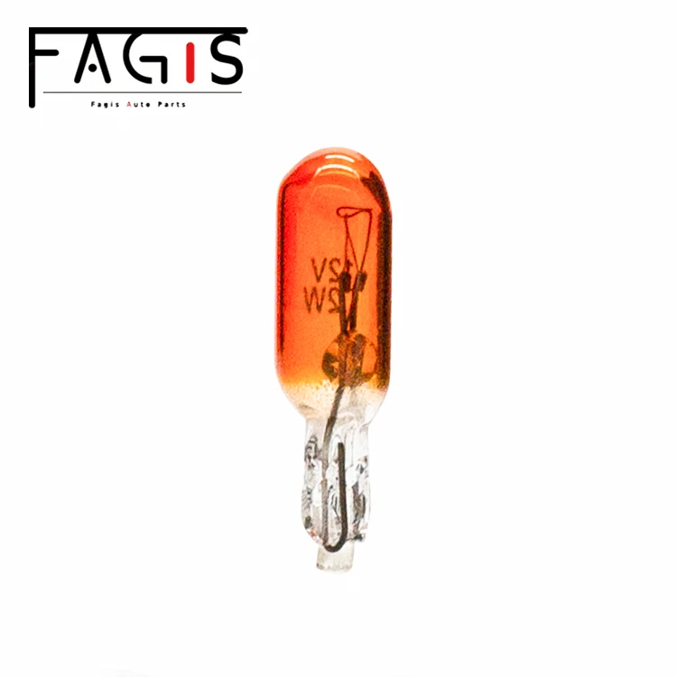 Factory T5 12v 1.2w Car Dashboard Indicator Bulb Instrument Light Amber Color