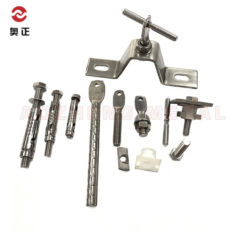 High quality  adjustable customized 304 316 Stainless Steel galvanized steel marble granite ceramic bracket  screw bolts