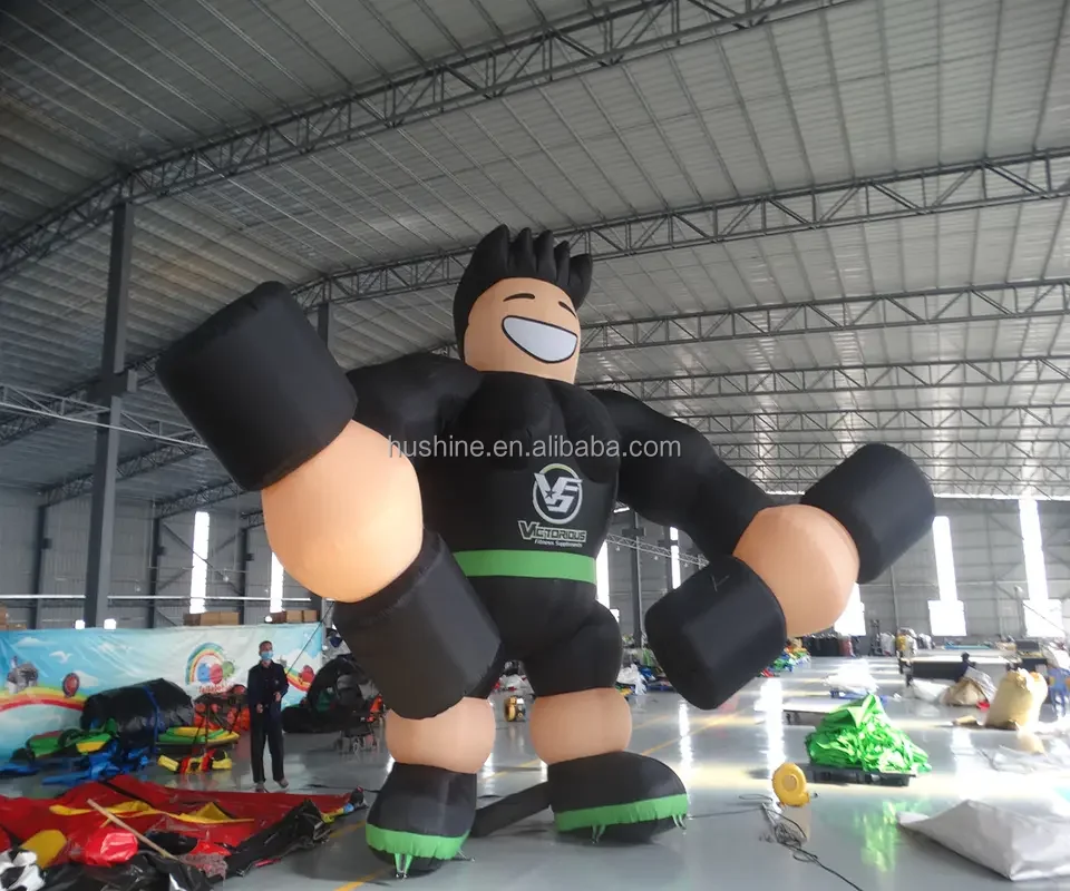 Outdoor fitness club advertising inflatable muscle man model
