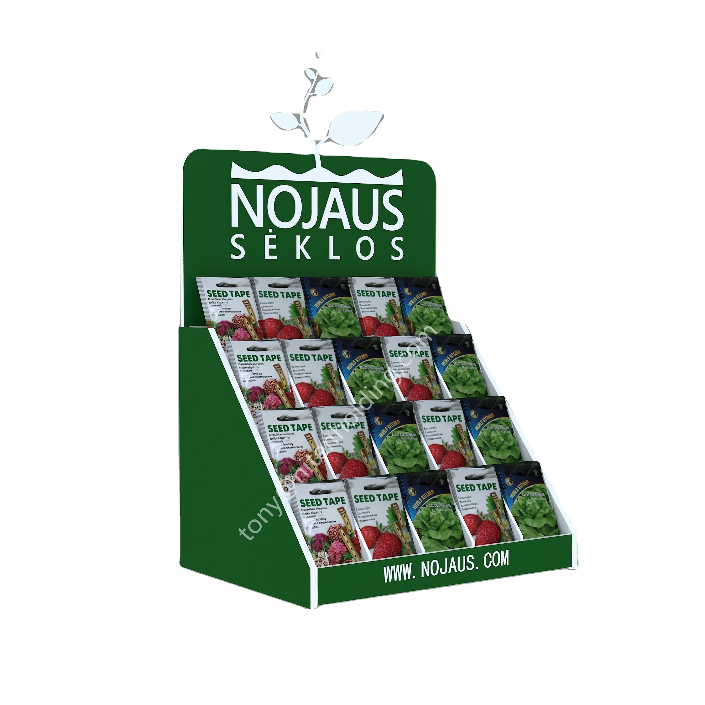 SEED PACKET COUNTER TOP DISPLAY CARDBOARD SEED DISPLAY RACK