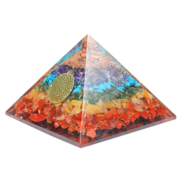Wholesale Various Natural Gemstone Peach Aventurine Small Orgone Pyramid for Emf protection and Meditation