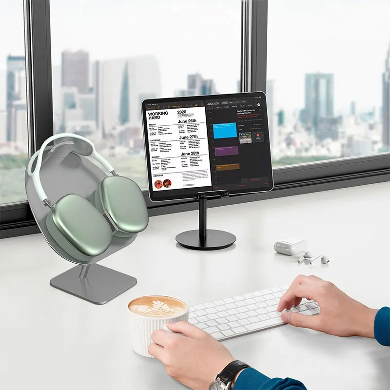 Wiwu Aluminum Headphone Stand for  Airpods Pro Max Portable Desktop Headset Holder With Auto Seep Wake Up Function
