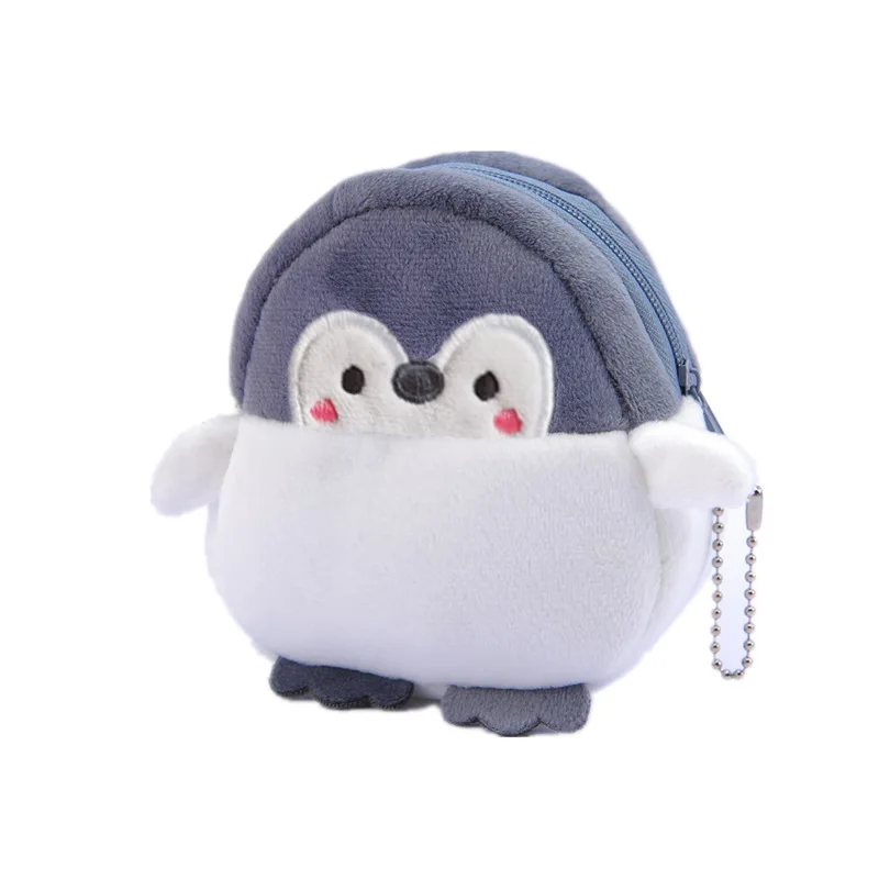 New Design Children Kawaii Cute Cartoon Penguin Wallet Anime Plush Coin Purse Multifunction Key Makeup Storage Pouch Bag
