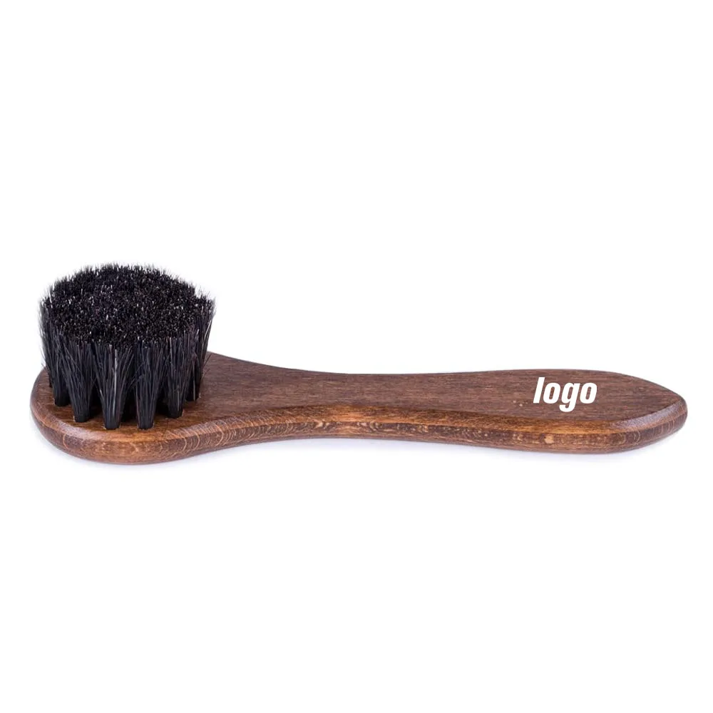 100% horsehair brush Long handle wooden leather shoes Cleaning oiling polishing