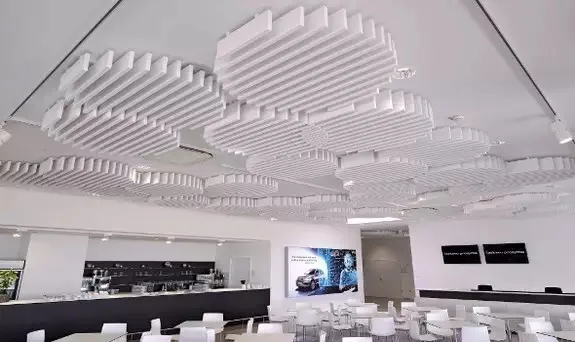 Water resistant  suspended fiber glass ceiling board soundproof glass wool ceiling tile