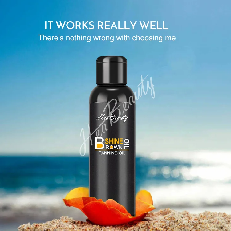 HEABEAUTY Premium Tinted Organic Sun Tanning Face Oil Tan Customize Sunless Tan Oil