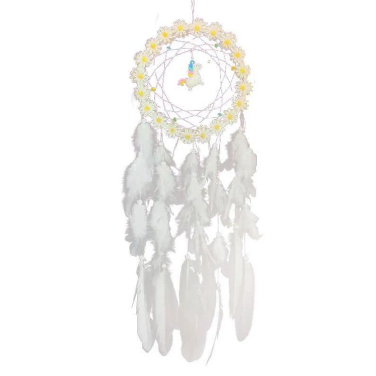 Unicorn Dream Catcher Colorful Handmade Feather Dream Catchers  Wall Hanging for Girls Kids Nursery Bedroom Decoration Blessing