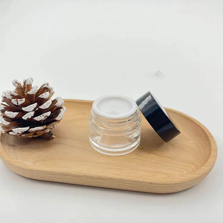 30ml 50ml 100ml cosmetic glass jars black glass cosmetic jars mini glass bottle cream with cover