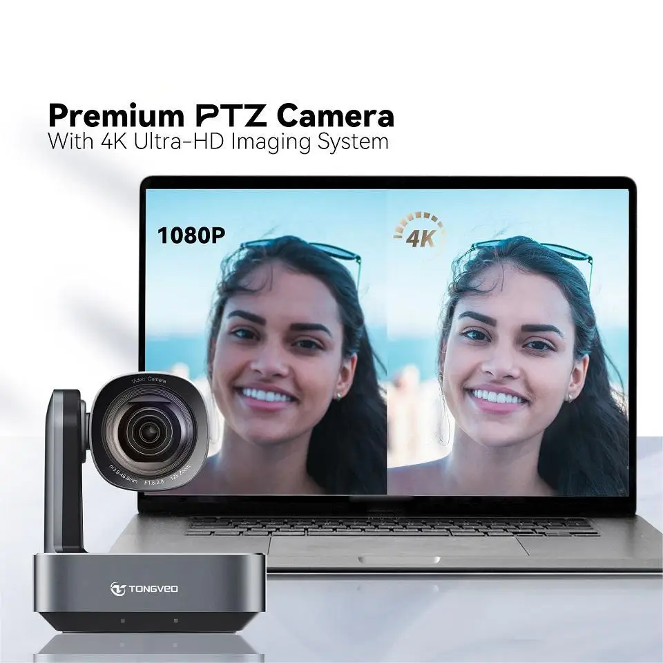 NDI PTZ Camera Bundle 4K NDI PTZ Video Conference Camera HD-MI/LAN/USB for Church Supports vMix OBS